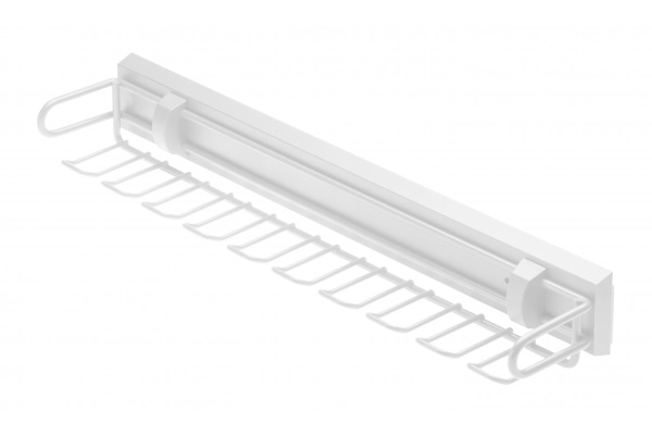 Вешалка гардеробная выдвижная для ремней и галстуков Smart 60см без направляющих, белый GTV