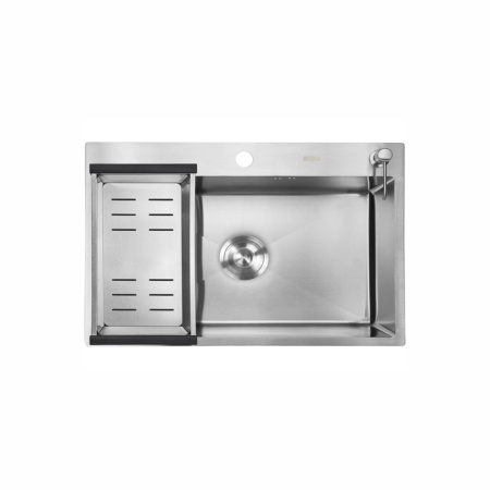 Мойка врезная HM 600*450*230мм /1,5/, черный /сифон с переливом, дозатор, корзинка в комплекте/