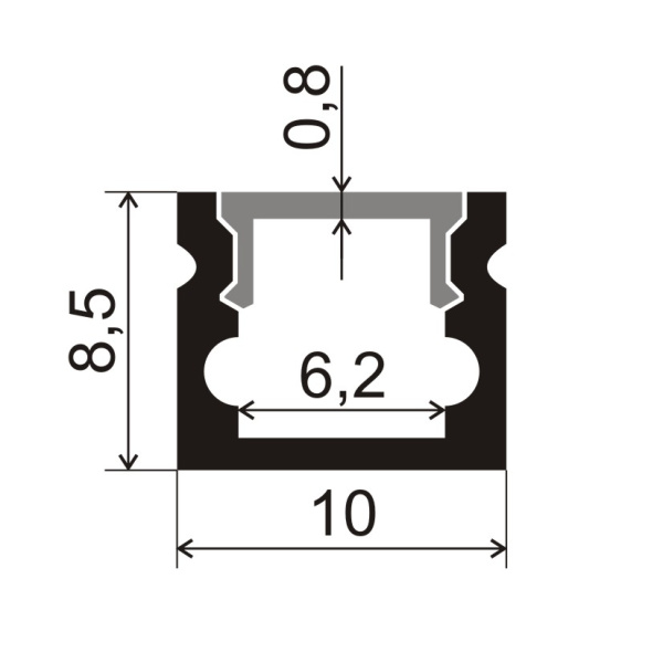 Профиль накладной для светодиодной ленты 5мм 1008 серебро/Sonnig/L=3m
