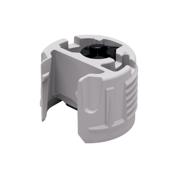 Полкодержатель для деревянных полок H=16мм, серый, эксцентрик чёрный