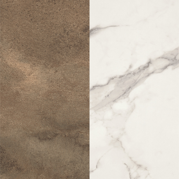 Стеновая панель для кухни 4100*640*8мм Титанит песочно-бежевый/Мрамор кремона