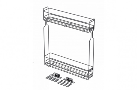 Корзина 2-х уровневая с боковым креплением BASIC PLUS 150мм без направляющих, антрацит GTV