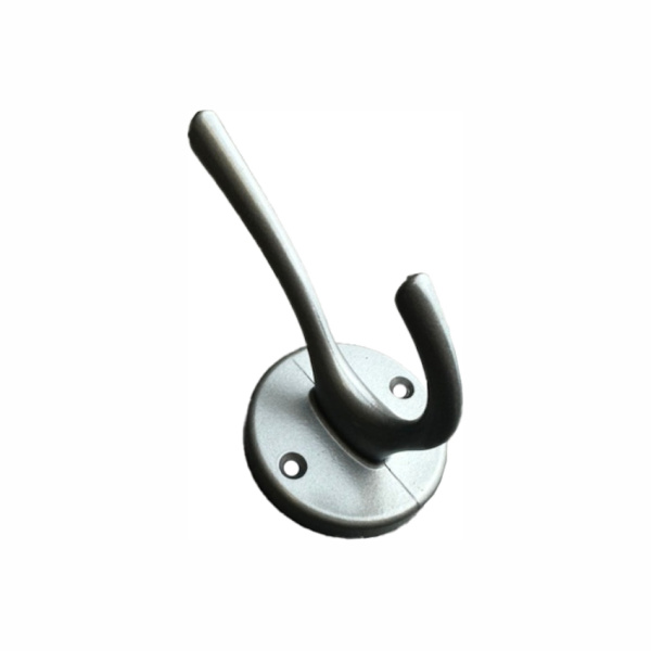 Крючок 041 - 2-х рожковый, серый матовый