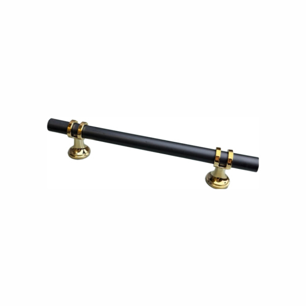 Ручка-скоба 597- 128, пластик, черный/золото