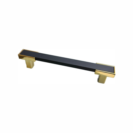 Ручка-скоба 599- 128, пластик, черный/золото