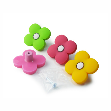 Ручка-кнопка 497, цветок розовый RIFF